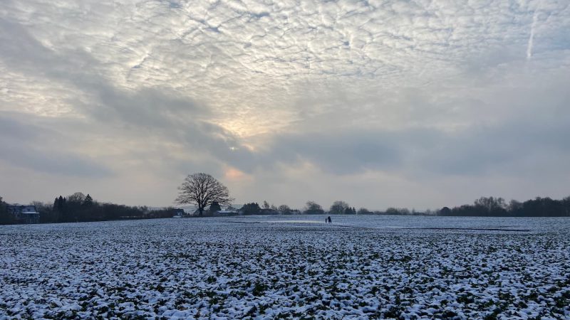 Blick vom Balkon auf den Greifswalder Bodden im Winter